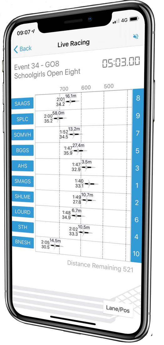 Regatta Live app on a phone
